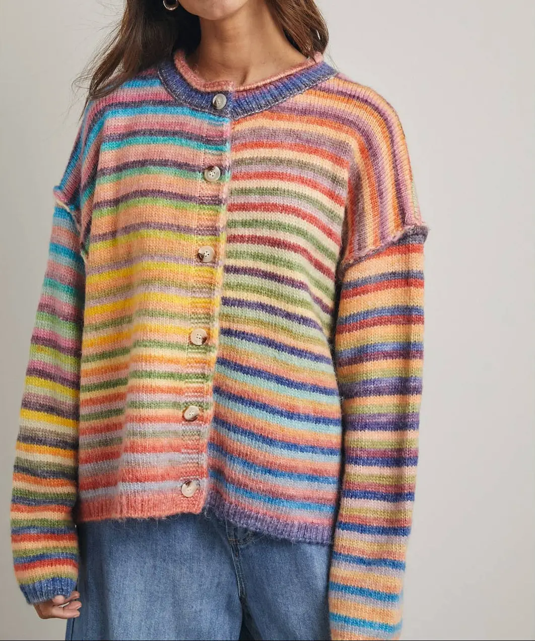 Dreamy - Rainbow Button-up Cardigan