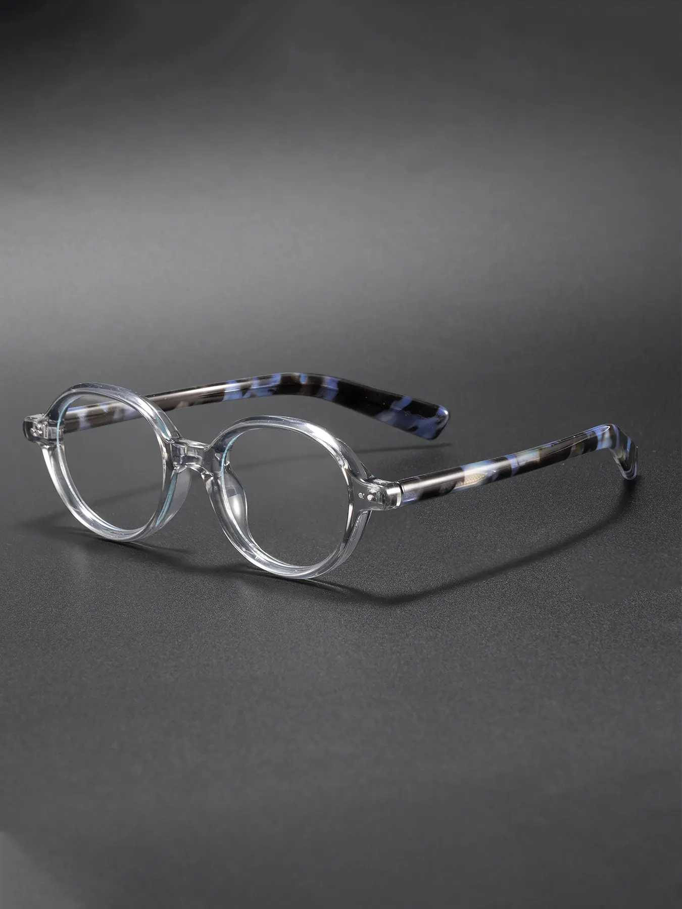 CATERSIDE One Pair With Packaging Minimalist Plain Glasses Retro Ellipse Thick Frame CP Temple Tips TR90 Casual Suitable for Travel, Beach, Driving, Cycling, Music Festivals