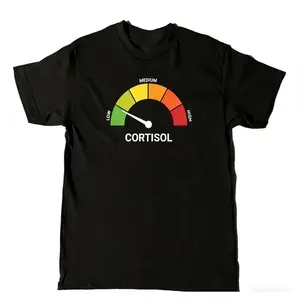 High cortisol, low cortisol, fun and casual, thick short-sleeve T-shirt