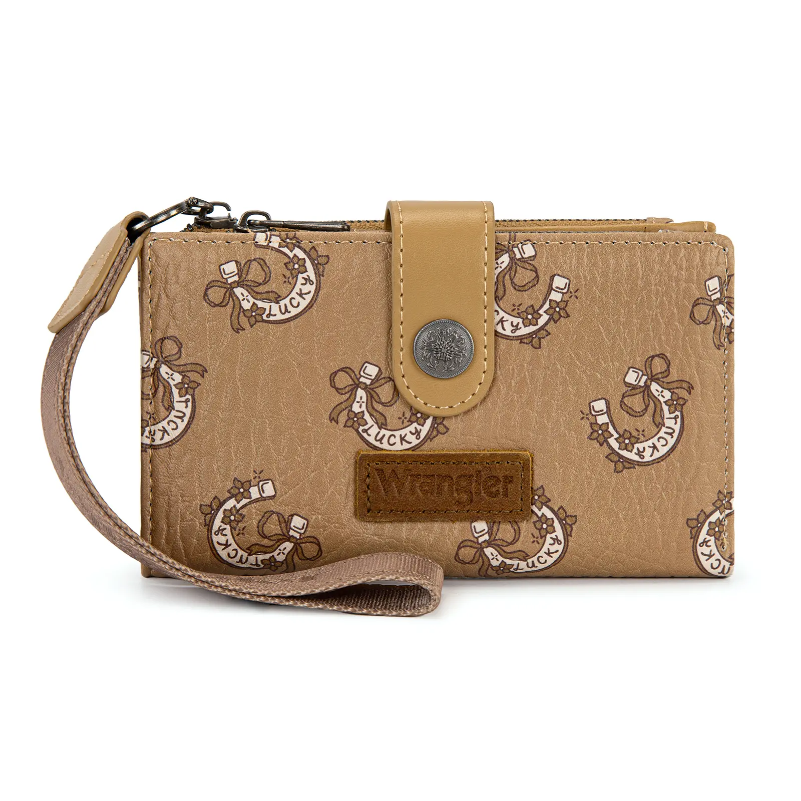 Wrangler Women's Small Wristlet Wallet with RFID-Blocking and Double Zipper Pockets Wrangler Women's Small Wristlet Wallet with RFID-Blocking and Double Zipper Pockets