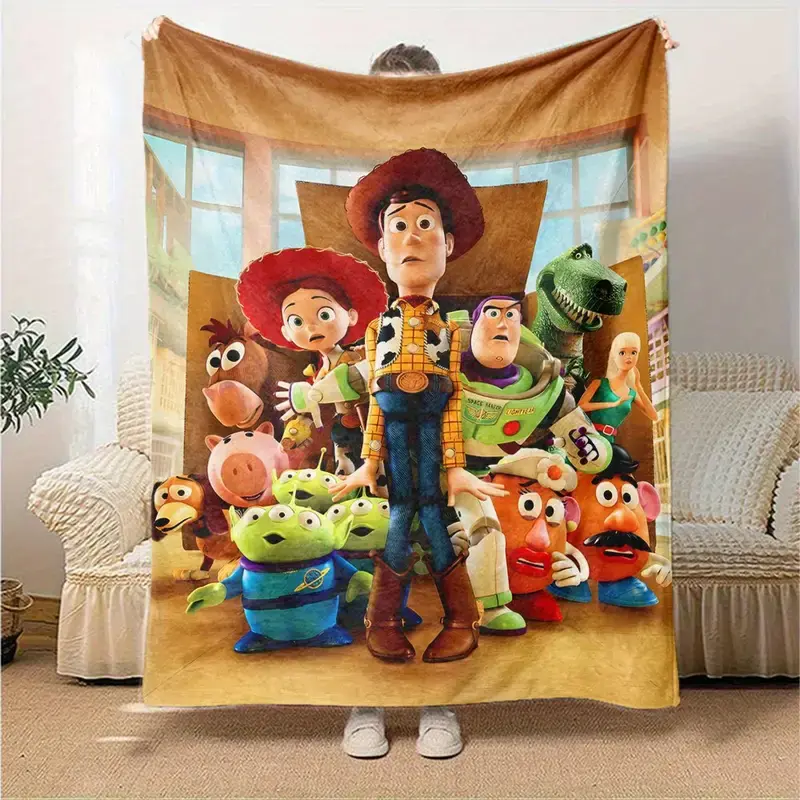 [SummerVibes] DISNEY CLASSIC Toy Story Cartoon Blanket - Cozy Home Blankets, Sofa Throws, and Outdoor Blankets