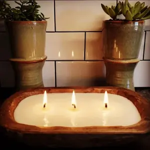 Oval Dough Bowl Candle
