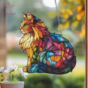 Cat Suncatcher, Cat Lover Gift, Pet Memorial Gift, Cat Mom Gift, Cat Memorial Gift, Mom Suncatcher Hanging, Housewarming gift, Mom Gift
