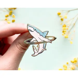 Cosmic Shark Enamel Pin