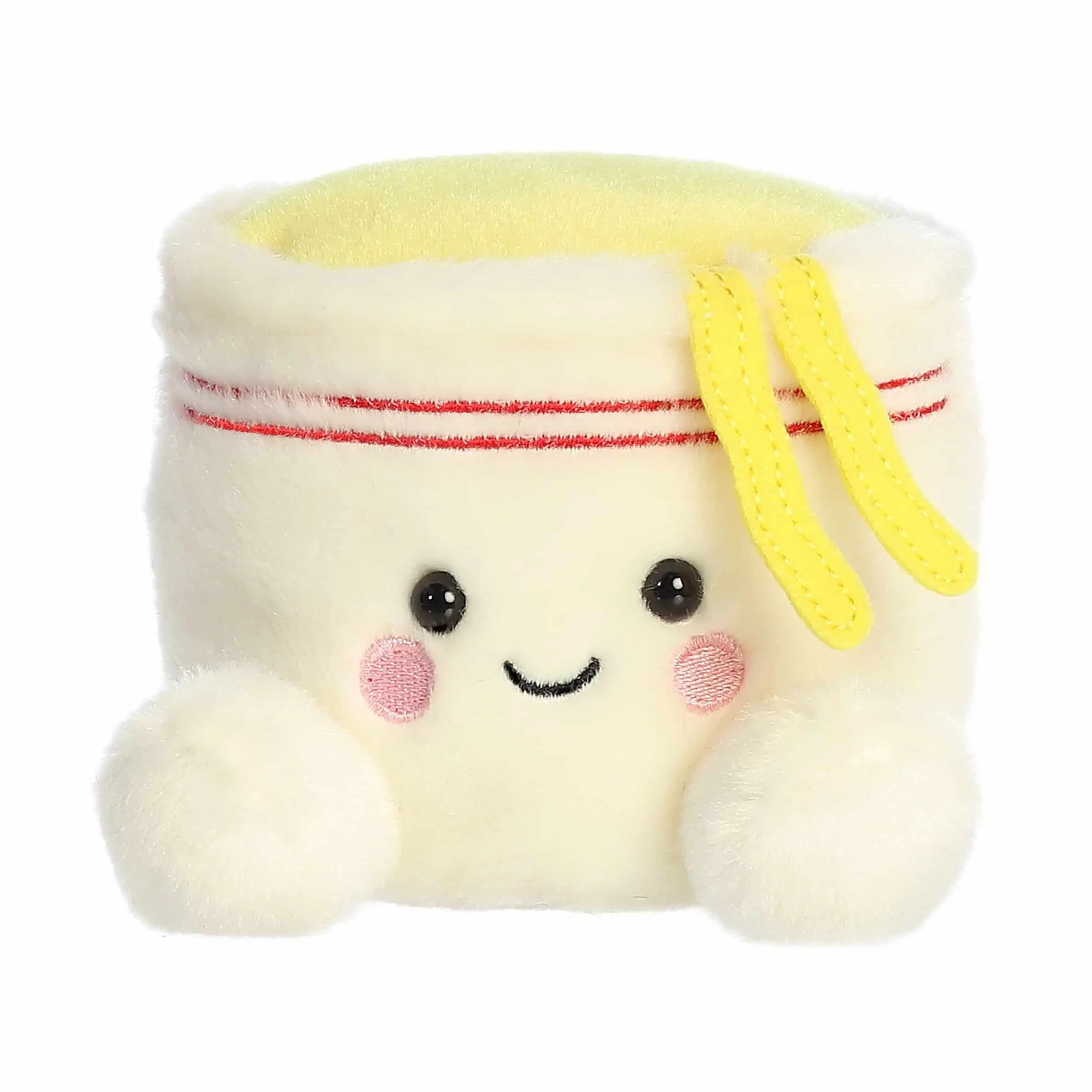 Palm Pals Adorable Dashi Cup Noodles 5 inch White Mini Soft Plush Collectable Stuffed Animal