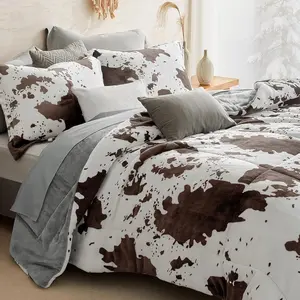 Flannel  Comforter Set-  Style Blanket,Luxury Fuzzy Heavy Bedding Set, 2 count Plush Winter Bed Set with Comforter (68"x88") & 1 Pillow Shams (20"x26")