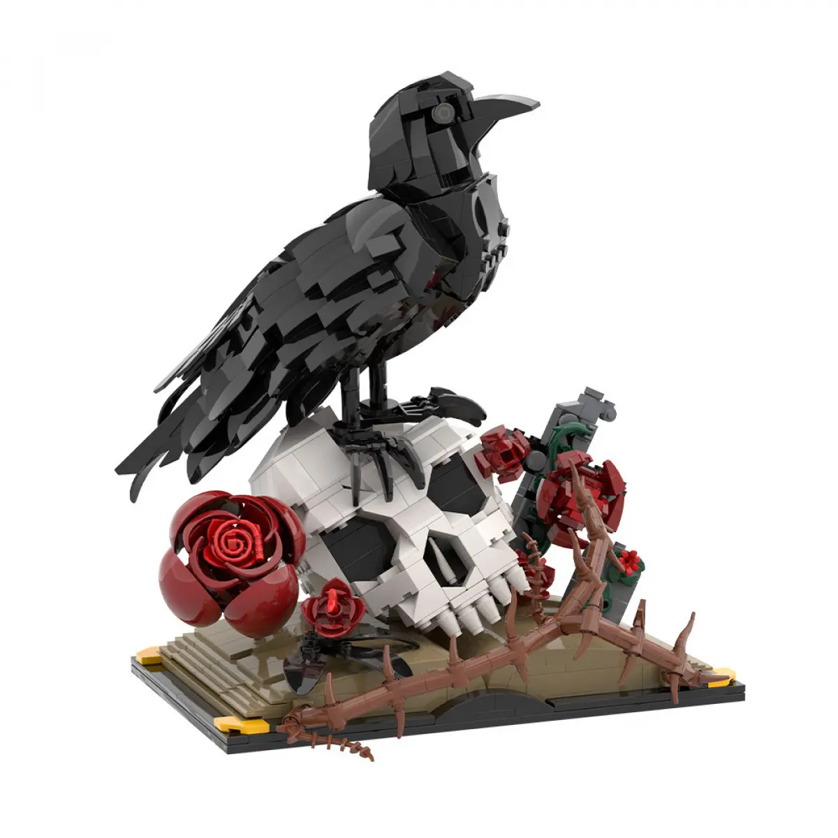 Gothic Eyeball Rose Micro Building Blocks Set - 3D Hand-Assembled High Difficulty Model Kit, Spooky Novelty Toy, Unique Decor, Halloween Gift for Kids & Adults
