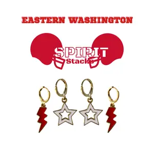 Eastern Washington Spirit Earring Stack For Eagles Game Day
