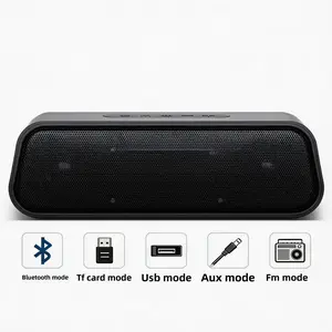 DE413 Wireless Bluetooth Speaker, IPX5 Waterproof, Built-in High-Definition Noise-Cancelling Microphone, Compatible with 3.5mm Audio Cable / TF Card, FM Mode / USB Bluetooth Mode, Suitable for Desktop or Laptop Speaker for Phone Calls and Music Playback