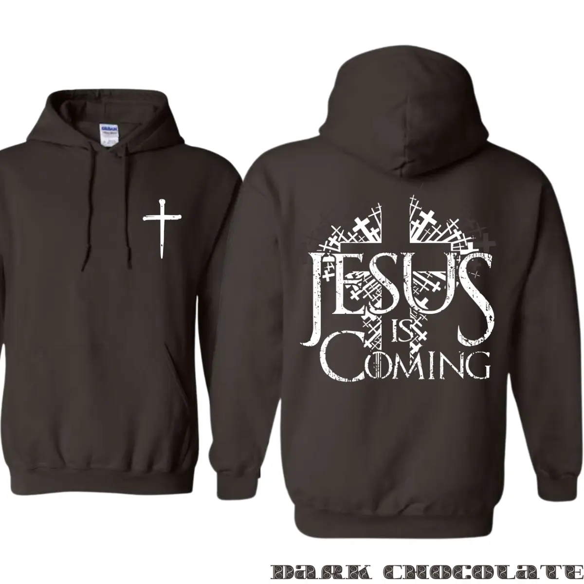 Christian Cross Hoodie - Jesus Is Coming Graphic Sweatshirt, Faith Based Religious Pullover, Bible Inspired Gift for Believers, Unisex