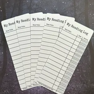 Reading log single sided bookmark 5 pack