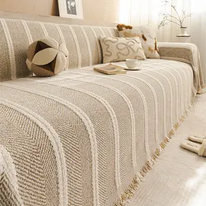 French vintage-style sofa throw, minimalist premium chenille sofa cover, stylish and elegant sofa seat cushion covers suitable for office and home use, all-season