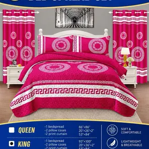 7 Bedspread 5 Pieces - King different colors Bedspread Set in Various Colors and Designs for Bed Linens