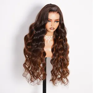 (New Arrival)Megalook Hair 13x6 Glueless Wigs #2P430 Color Body Wave 20-24inch HD Lace Wig Natural Hairline 100% Human Hair 320℉ Heat Resistant Silky Straight Texture Easy Wear