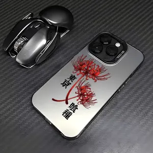 Tokyo Anime Phone Case Featuring The Spider Lily Design, Compatible with for iPhone 17 Air 16 15 14 13 12 11 Pro Max Plus . Made of TPU Material, with Graffiti Print And a Colorful Silver-Black Hard Shell.