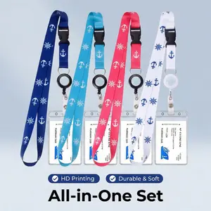 Nautical Lanyard – Retractable Buckle, PVC ID Card Holder, Retractable Id Clip, Durable & Stylish