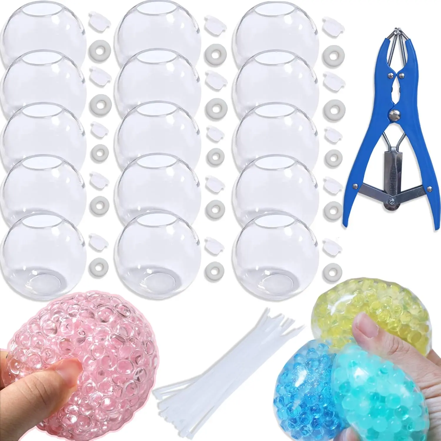 DIY Stress Ball Making Kit, Includes  Mold Opening Tool, Soft Stress Relief Sensory Squishy Toys for Adults, Sensory Fidget Squishies