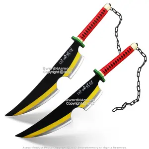 Set of 2 Tengen Uzui 30.5” Foam Cosplay Anime Demon Killer Sword Costumes Halloween