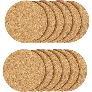 12 count Cork Coaster for Drink, Absorbent Heat Resistant   or Coffee Coaster, Blank Coasters for Crafts,Warm Gifts Cork Coasters for Relatives and .