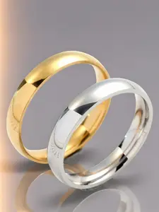Elegant Stainless Steel Couple Rings, Perfect Gift for Friends & Family, Ideal for Parties & Daily Wear, Casual Style, All Seasons, Wedding Ring Set