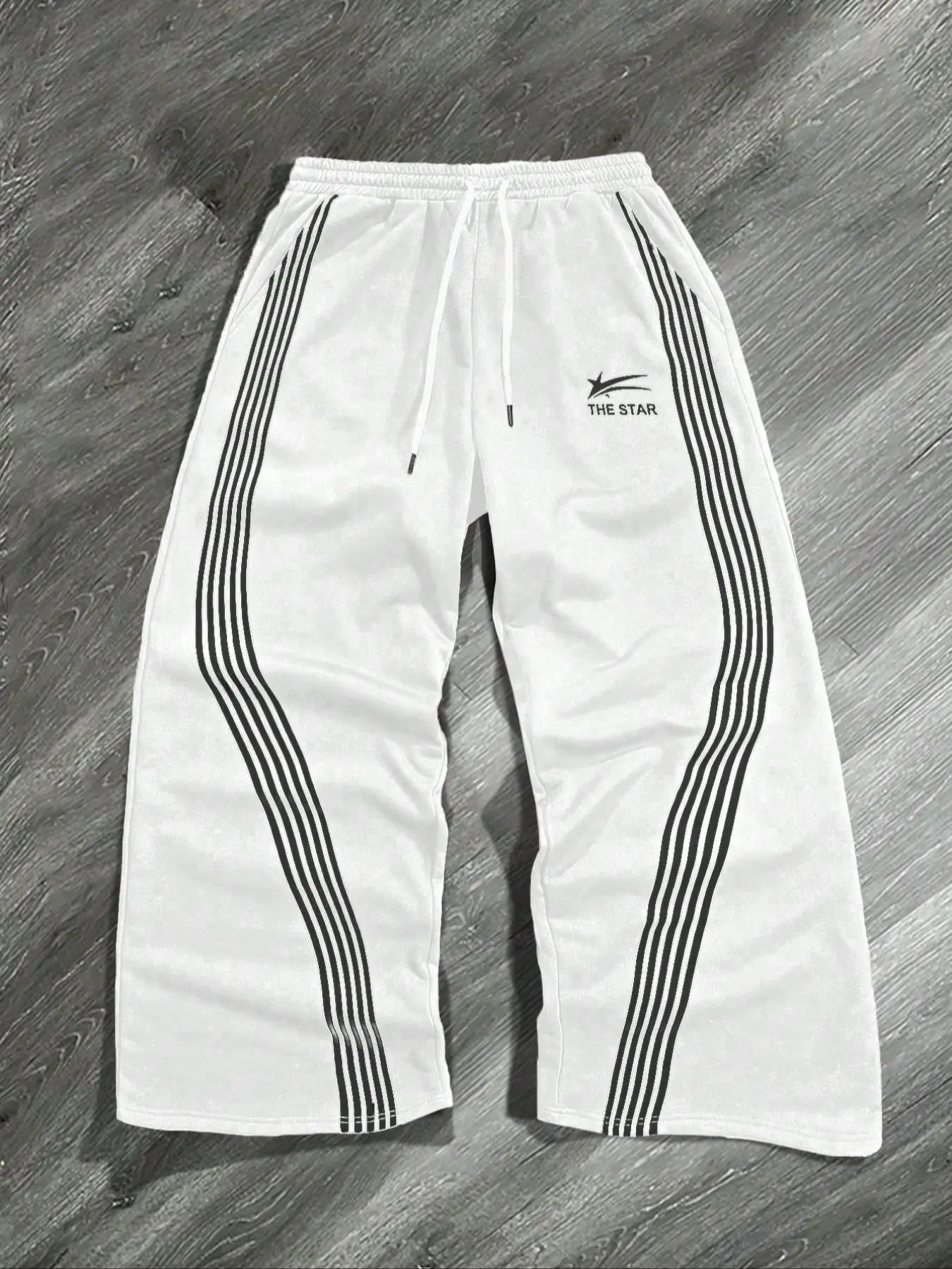 Men's Regular Fit Star & Letter Print Sweatpants, Casual Comfy Breathable Striped Jogger Pants for Daily Wear, Men's Trousers for Fall & Winter, Casual Sports Trousers, Casual Sporty Trousers, Tracksuit Bottoms, Casual Sportswear Pants