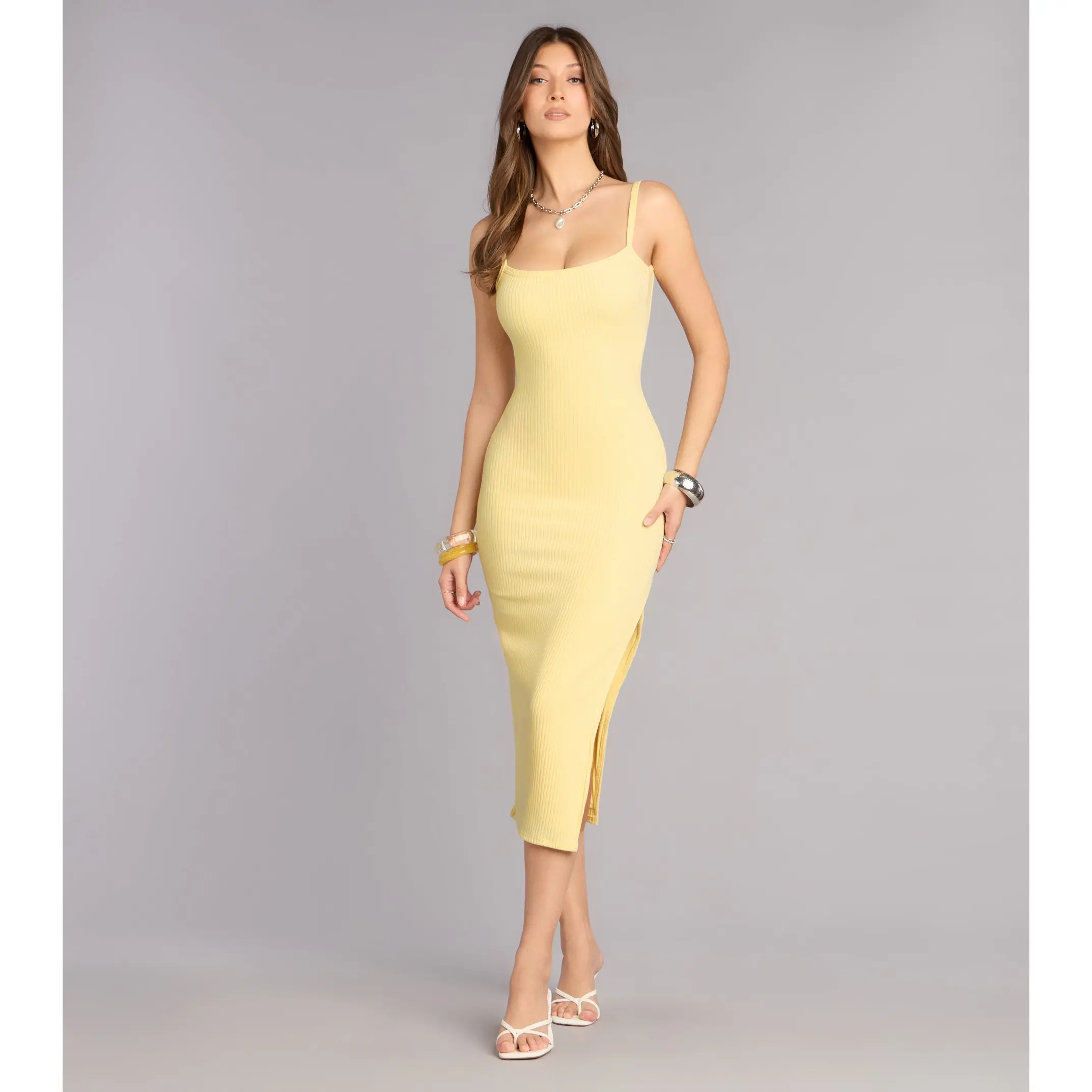 Barely Trying Open Back Midi Dress