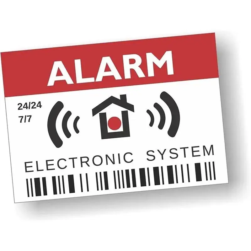 2026 New Intruder Alarm Warning Security Stickers  Vinyl Decals 8CMX5CM 2PCs PVC KK For your Cars
