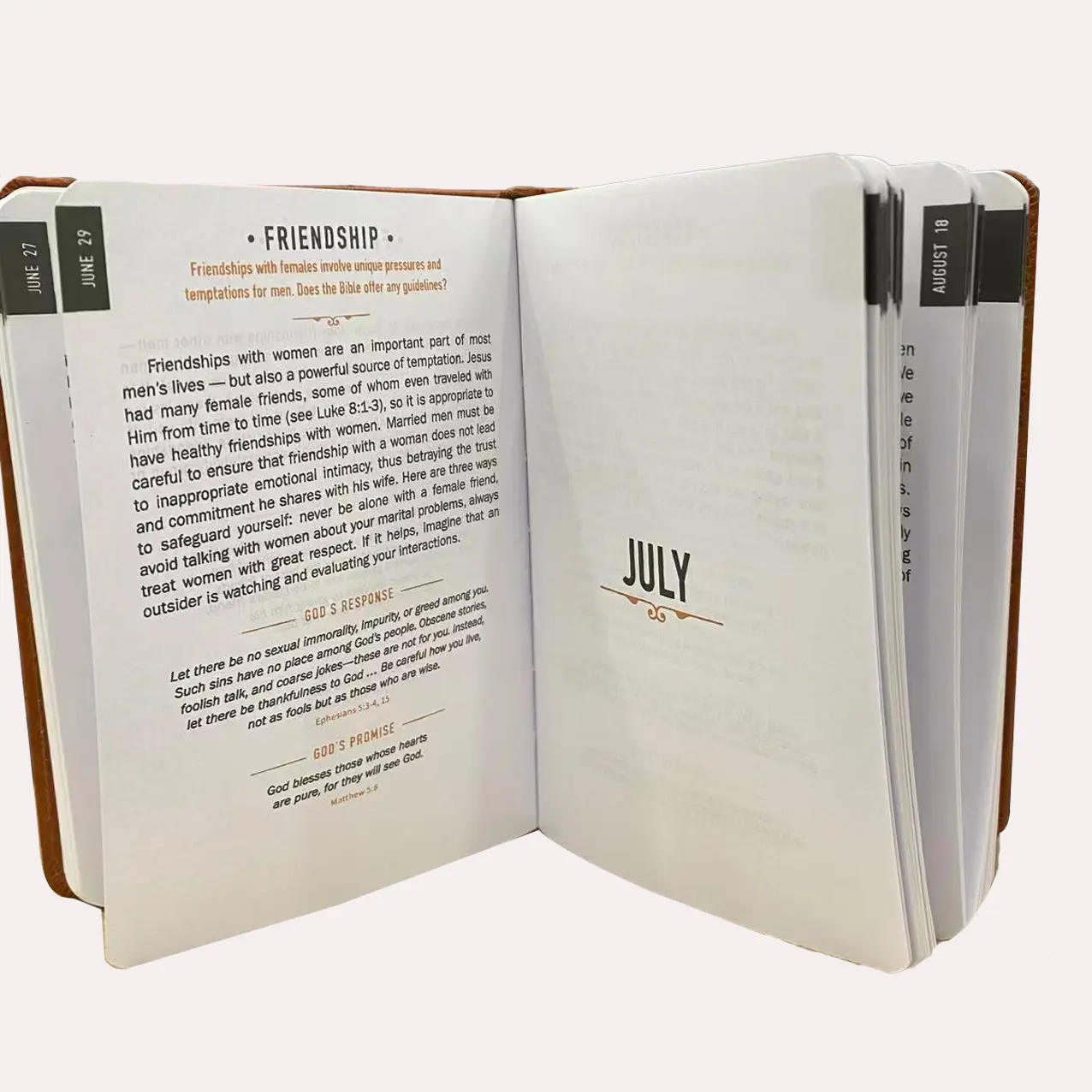 365 Devotions in Brown Faux Leather | Daily Faith & Encouragement Journal | Portable Reflection Book | Perfect Holiday Gift for Christmas, Fathers, Husbands & Sons | Bible Study & Prayer Notebook