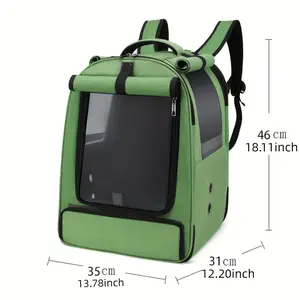 Large Space Bird Cage Parrot Cage Shoulder Out Bag Breathable Bird Parrot Bag With Double Back Shoulder And Pepper Stand Stick Transparent Bird Bag Cat And Puppy Outing Bag