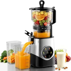 Kismile Cold Press Juicer Machine, Masticating Juicer with 6.1" Extra Large Chute, Touch Screen Color Menu with 5 Modes, High Juice Yield, BPA-Free, Easy to Clean, for Celery, Nut Milk & Citrus