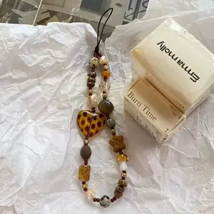 Amber Hard Candy Autumn Winter Meillard Atmosphere Long Phone Chain, Style Ccd Chain, No Electricity Required, Phone Charm, Phone Accessories