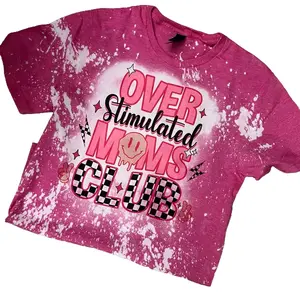 Overstimulated mom‘s club T-shirt - sublimation - pink - Unisex Gildan