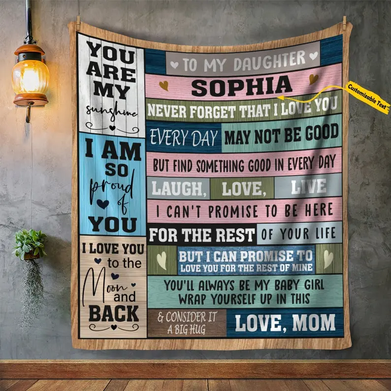 Personalized Daughter Blanket, Sherpa Blanket, To My Daughter Blanket, Blanket With Name, Birthday Gift, Encouragement Gift