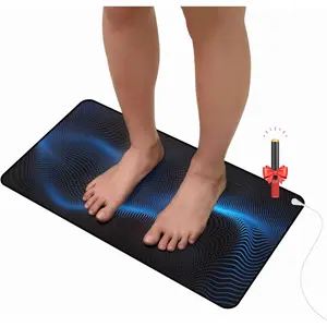 Grounding Mat for Work, Earth Grounding Pad with Conductivity Test Pen & 15ft Grounding Cord, Grounded Mats for Pain Relief, Muscle Relaxation, Indoor Grounding at Home, Office, Work. (10x26.7in)