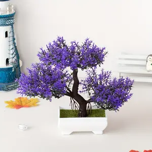1 Pcs Artificial Bonsai Tree with White Pot, Realistic Potted Plant, Decorative Fake Tree for Home Decor, Bookshelf, Office, Desktop, DIY Wedding, Room Ornament, Valentine's Day, Mother's Day, Independence Day, Party Decoration, Gift, Indoor & Outdoor Use
