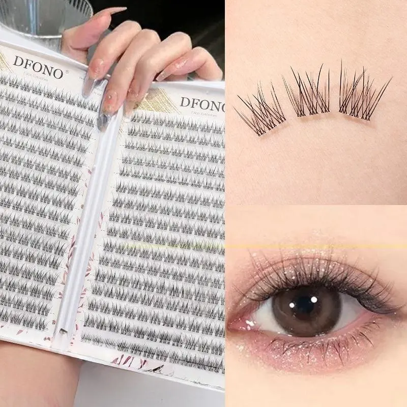 Individual False Eyelashes Book, 1 Box 384 Clusters Natural Look Eyelash Extensions, Self Grafting Curl Eyelashes, Eye Makeup Enhancement False Eyelashes, Cosmetic