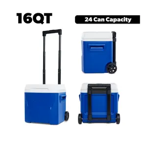 Laguna 16QT Ice Chest Cooler with Wheels Blue 24 Can Capacity Portable and Durable for Outdoor Use
