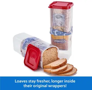 Bread Contanier & Bread Storage For Kitchen Counter, Sandwich Bread Holder, Bread Saver & Bread Keeper, Bread Bin Countertop Storage with Lid Containers Utensils