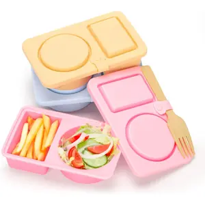 3 count   Snack Containers with Lids Double Compartment Snack Box Container for  (3P)