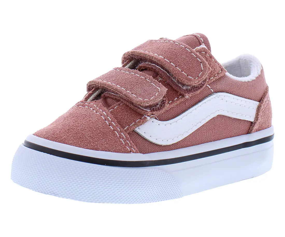 Vans Old Skool Suede Infant-Toddler Shoes, Easy Velcro Closure, Suitable for 2-3 Years Old Kids