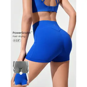 GLOWMODE 2.5" Powersculpt™ Cool Corset Quick Dry Shiny Biker Shorts Non-Slip High-Impact Running Jogging Training Gym Workout