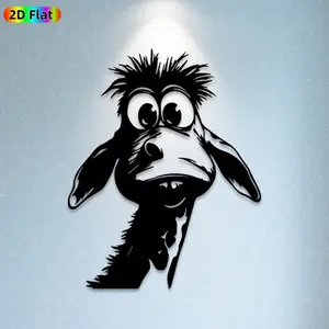 1pc Donkey Metal Wall Art, Whimsical Donkey Statue Mural, Ideal Gift for New Year, Easter, Animal Decor Enthusiasts, Weather-Resistant Metal Wall Decor Wall Sculptures, Perfect for Outdoor Fence & Living Room Wall, Charming Farmhouse Style Decor