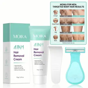 【2026 New Arrival】Bikini Pain-Free Hair Removal Cream for Sensitive Skin, Hypoallergenic Formula-Gentle & Fast-Acting Depilatory with Citrus Scent, Aloe & Hyaluronic Acid for Soothing Care, Suitable for Men & Women outdoorfun