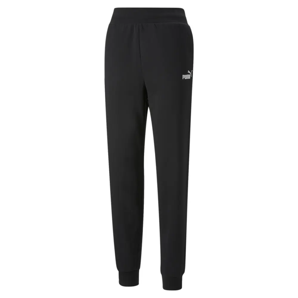 PUMA Womens Essentials Embroidered High Waist Sweatpants Casual - Black