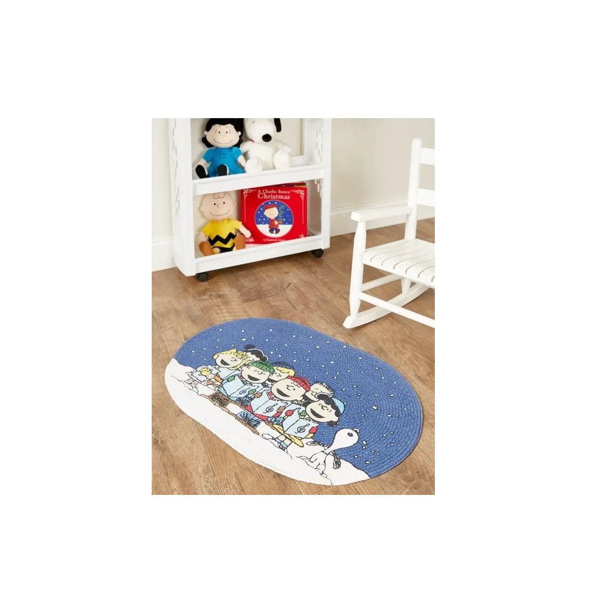 Peanuts Christmas Caroling Braided Cotton Throw Rug