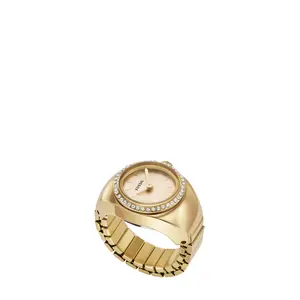 Fossil Women's Watch Ring Two-Hand, Gold-Tone Stainless Steel Watch