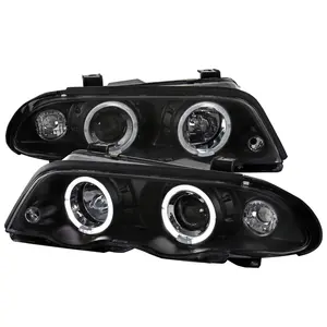 1999-2001 E46 3 Series Sedan Dual Halo Projector Headlights (Matte Black Housing/Clear Lens)