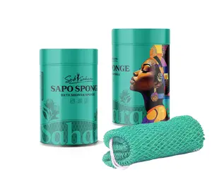 SubSahara African Net Sponge Authentic - 1 Pieces Gentle Exfoliation Scrubber for All Skin Types, Bath Sponge with Knots, Travel Portable Washable Water Proof african exfoliating net african net sponges outdoorfun