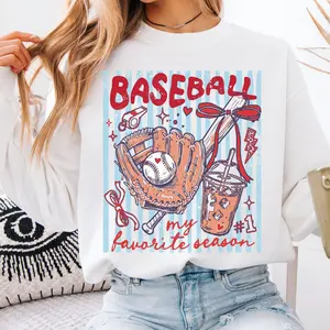 Baseball Is My Favorite Season Graphic Sweatshirt, Baseball Mom Lover Game Day Pullover Hoodie For Men & Women