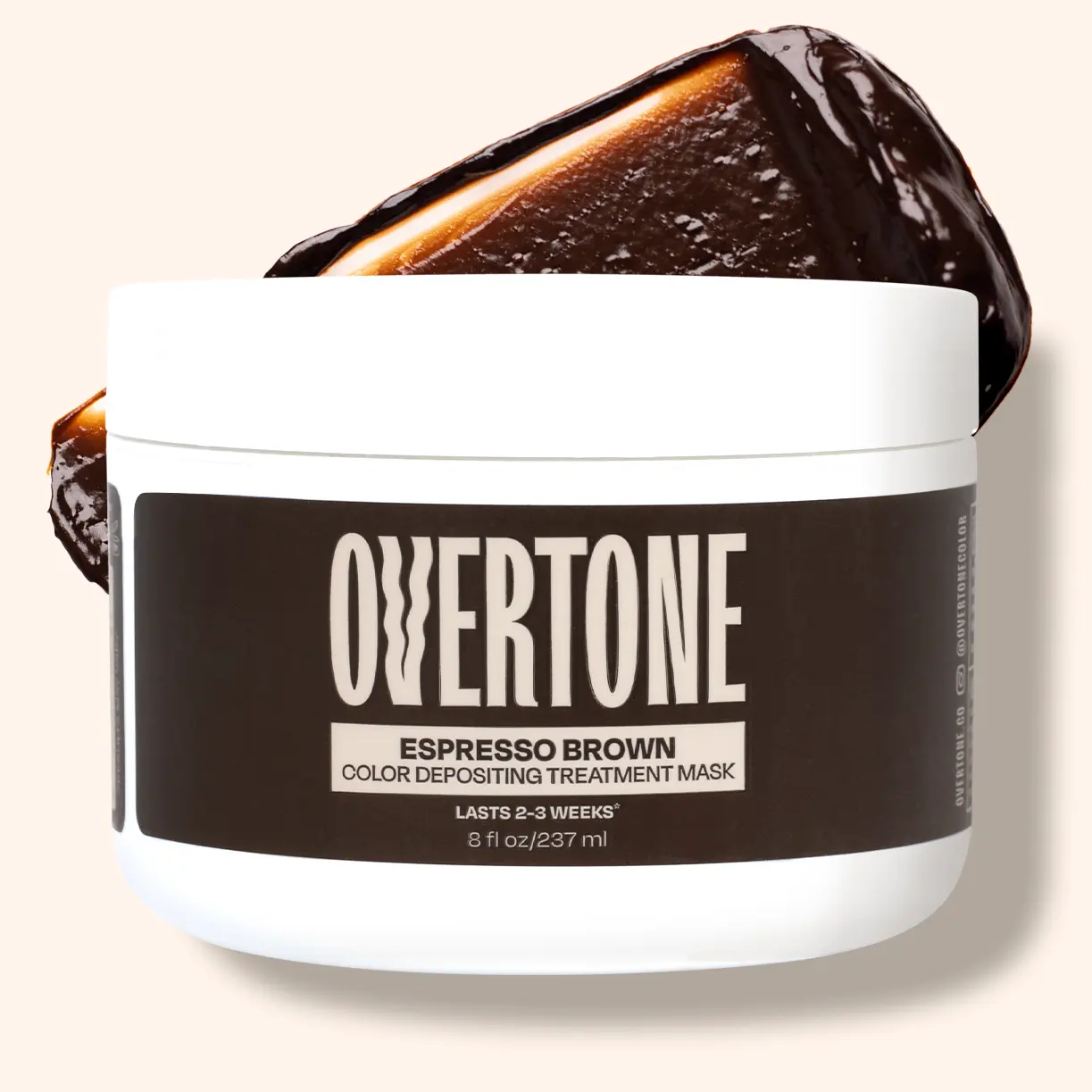 oVertone Espresso Brown Color Depositing Treatment Mask - Haircare Semi-Permanent Color Conditioner with Jojoba Oil, Coconut Oil, Hydration Boost & Natural Conditioning Benefits, Natural Conditioner